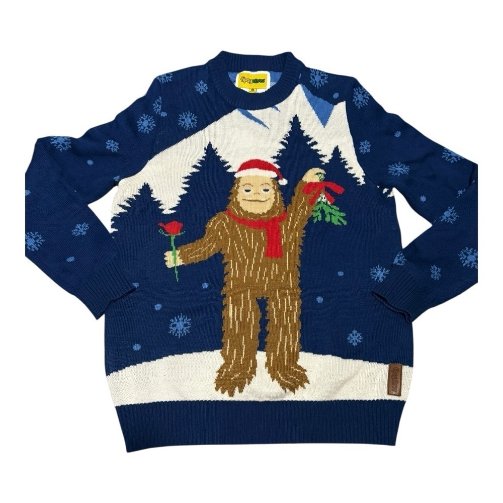 Tipsy Elves Christmas Sweater. Size M. Blue/White/Multi-color.